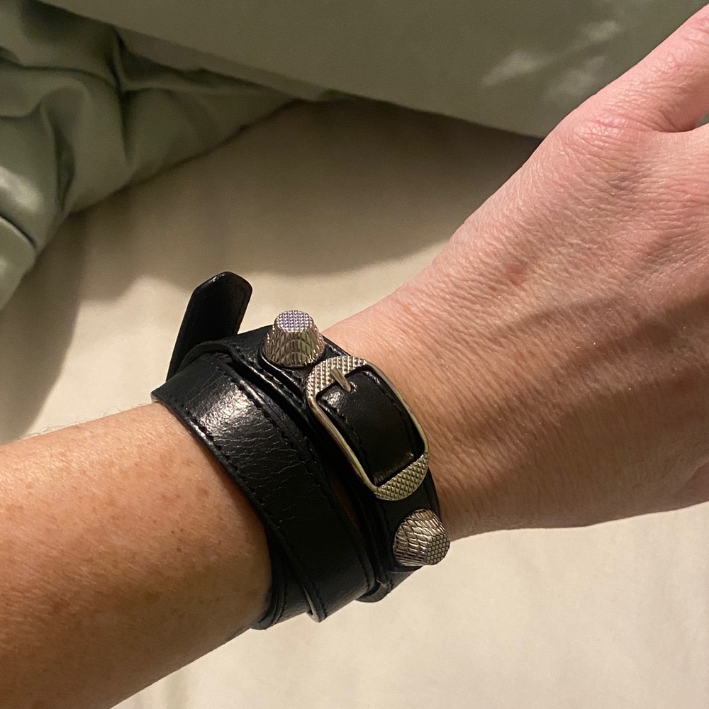Balenciaga Black Leather Triple Wrap
